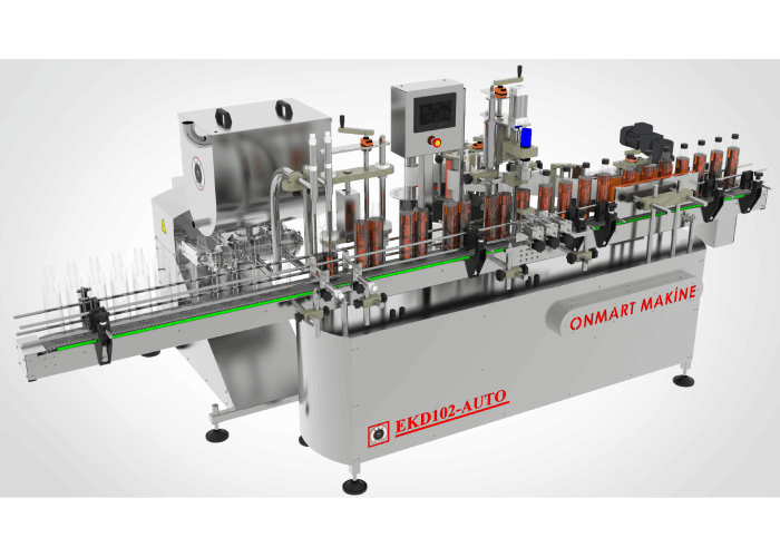 EKD-102 (100ML – 1000ML Otomatik Dolum, Kapak Kapama ve Etiketleme Makinesi)